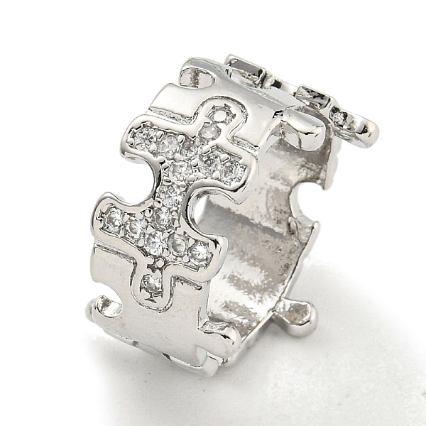 

PandaHall Puzzle Brass Micro Pave Cubic Zirconia Cuff Open Rings for Women, Long-Lasting Plated, Platinum, Adjustable Brass+Cubic Zirconia...