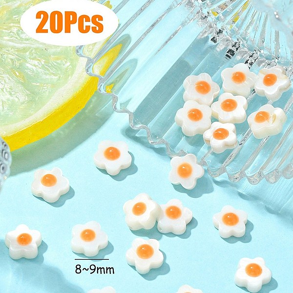 

PandaHall Natural Freshwater Shell Beads with Enamel, Flower, Orange, 8~9x8~9x3.5mm, Hole: 1mm Freshwater Shell Flower Orange
