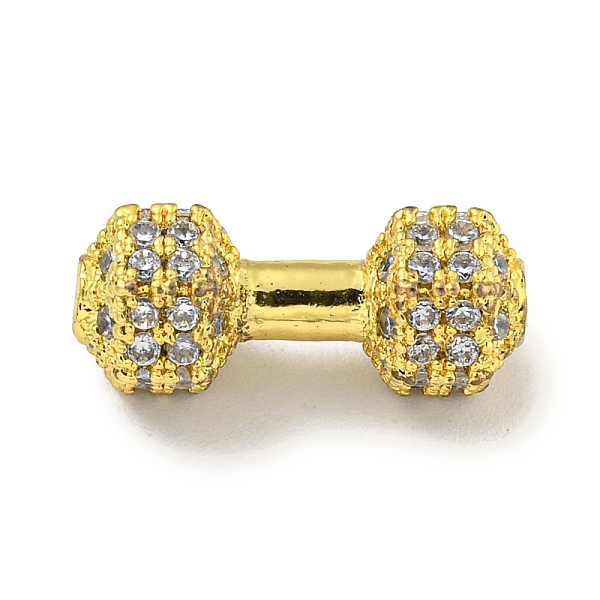 

PandaHall Brass Micro Pave Clear Cubic Zirconia Beads, Dumbbell, Real 18K Gold Plated, 6.5x16.5x3.5mm, Hole: 1.8mm Brass+Cubic Zirconia...