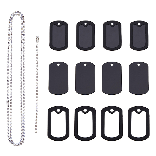 

PandaHall SUPERFINDINGS 16 Sets Blank Dog Tag Pendants Kit with Black Silicone Dog Tag Silencer Stamping Shield Shape 2 Length 304 Stainless...