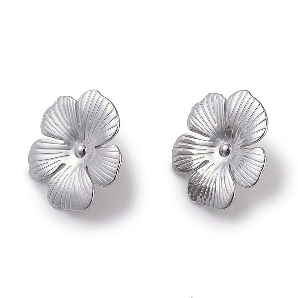 

PandaHall 304 Stainless Steel Stud Earrings for Women, Flower, Stainless Steel Color, 28x29.5mm 304 Stainless Steel Flower
