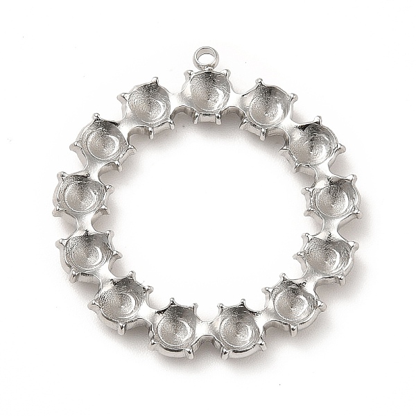 

PandaHall 304 Stainless Steel Pendant Rhinestone Settings, Ring, Stainless Steel Color, Fit for 3mm Rhinestone, 30x28x3mm, Hole: 1.5mm 304...