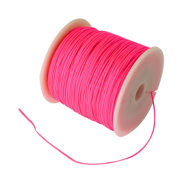 

PandaHall Braided Nylon Thread, Chinese Knotting Cord Beading Cord for Beading Jewelry Making, Deep Pink, 0.8mm, about 100yards/roll Nylon...