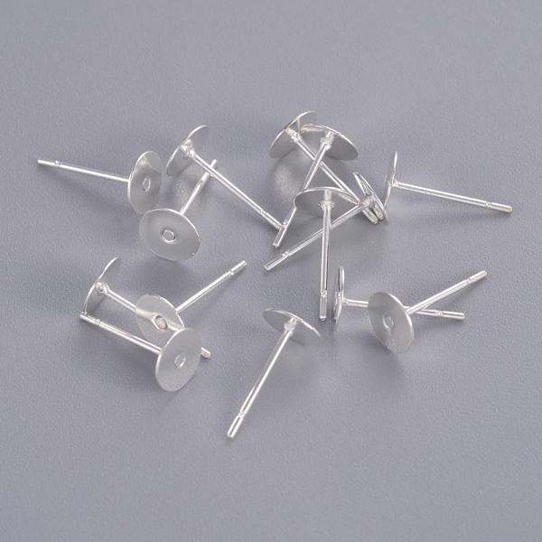 

PandaHall Stud Earring Settings, Lead Free and Cadmium Free, Brass Head and Stainless Steel Pin, Silver Color Plated, Tray: 6mm, Pin: 12mm...