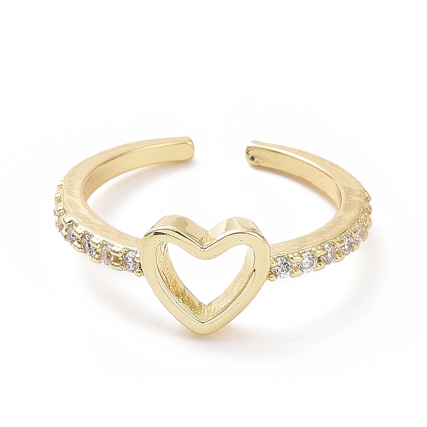 

PandaHall Clear Cubic Zirconia Hollow Out Heart Open Cuff Ring, Brass Jewelry for Women, Golden, US Size 7 1/2(17.7mm) Brass+Cubic Zirconia...