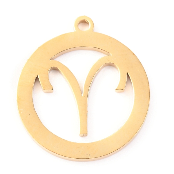 

PandaHall 304 Stainless Steel Pendants, Constellation, Aries, 18x16x1.1mm, Hole: 1.2mm Stainless Steel Aries