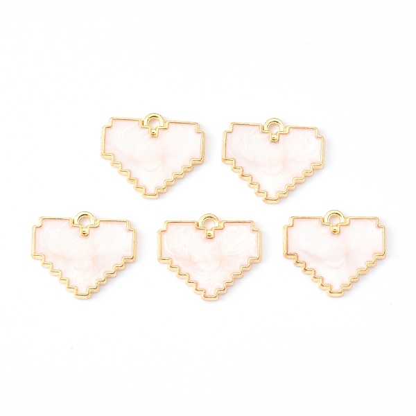 

PandaHall Light Gold Plated Alloy Enamel Pendants, Heart, Misty Rose, 18.5x15.5x1.5mm, Hole: 1.5mm Alloy+Enamel Heart