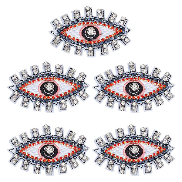

PandaHall GOMAKERER 5 Pcs Evil Eye Patches, Sewing on Beading Patches Felt Appliques Patch Decorative Clothes Patches Craft Accessories for..., Red