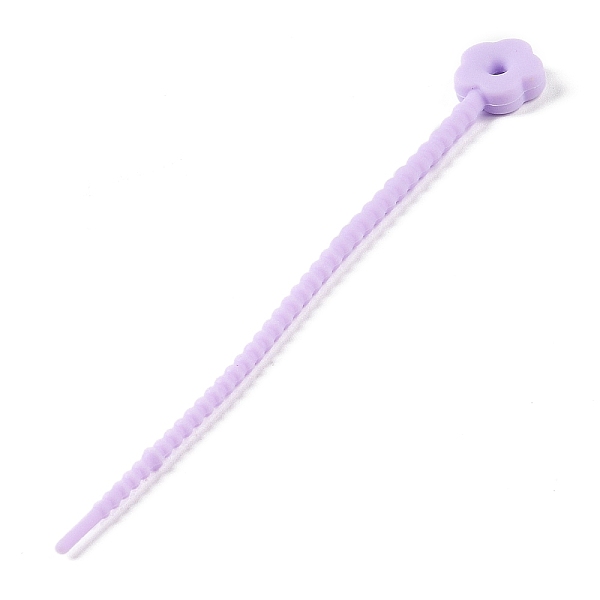 

PandaHall Flower Shape Silicone Cable Zip Ties, Cord Organizer Strap, for Wire Management, Plum, 130x14x5mm Silicone Flower Purple