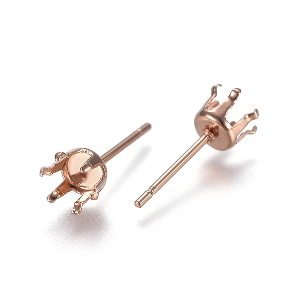 

PandaHall 304 Stainless Steel Stud Earring Findings, Prong Earring Settings, Rose Gold, Tray: 4mm, 15.5mm, Pin: 0.7mm 304 Stainless Steel...