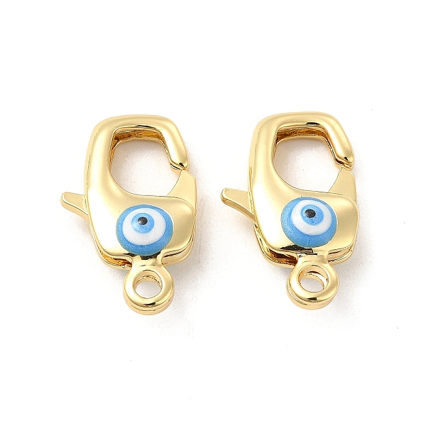 

PandaHall Brass Lobster Claw Clasps, with Enamel, Real 18K Gold Plated, Long-Lasting Plated, Evil Eye Pattern, Deep Sky Blue, 20x12.5x6~7mm...