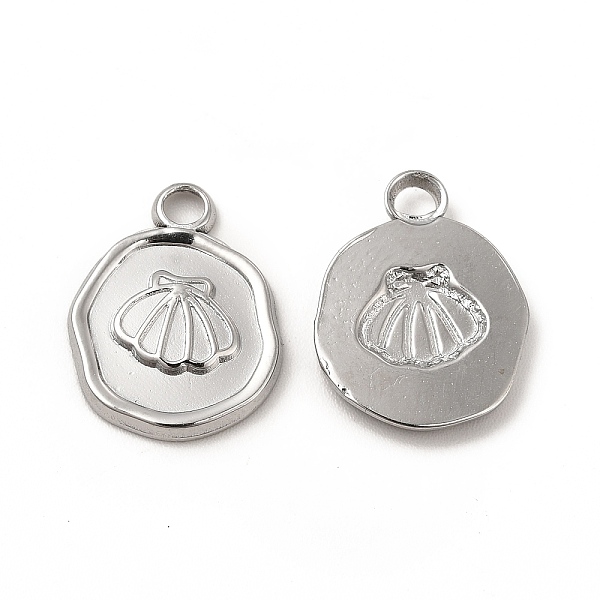 

PandaHall 304 Stainless Steel Pendants, Flat Round with Shell Charm, Stainless Steel Color, 16.5x13x2mm, Hole: 2.5mm 304 Stainless Steel...