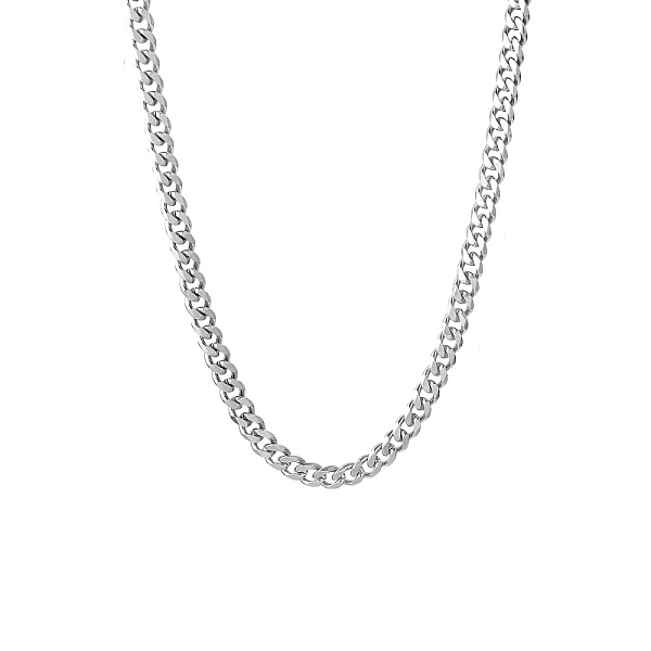 

PandaHall 201 Stainless Steel Curb Chain Necklaces for Men, Stainless Steel Color, 19.76 inch(50.2cm), Link: 9x7x2mm 201 Stainless Steel