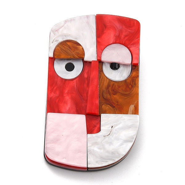 

PandaHall Rectangle with Abstract Face Brooch, Fashion Acrylic Safety Lapel Pin for Backpack Clothes, Red, 64x37x7mm, Pin: 0.6mm Acrylic...