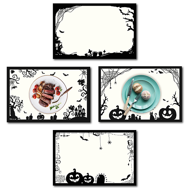 Rectangle avec motif sur le thème d'halloween en coton lin napperon