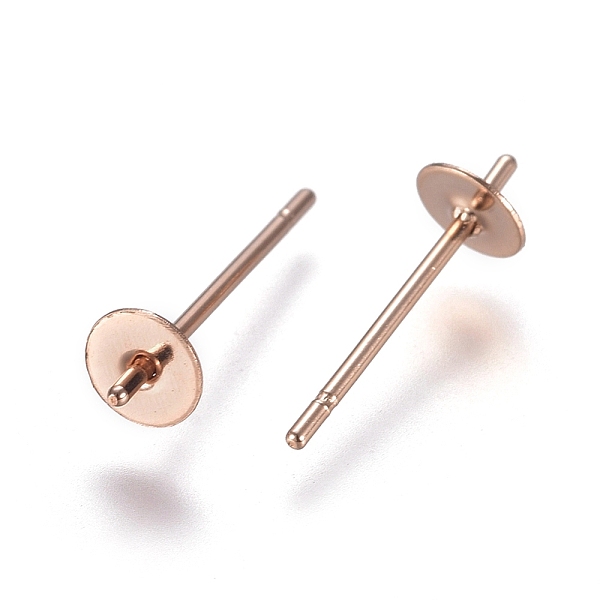 

PandaHall 304 Stainless Steel Stud Earring Findings, For Half Drilled Beads, Rose Gold, 13.5x4mm, Pin: 0.7mm 304 Stainless Steel Others