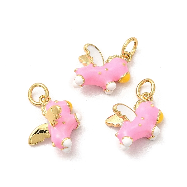 

PandaHall Rack Plating Brass Enamel Pendants, with Jump Rings, Long-Lasting Plated, Lead Free & Cadmium Free, Real 18K Gold Plated, Horse...