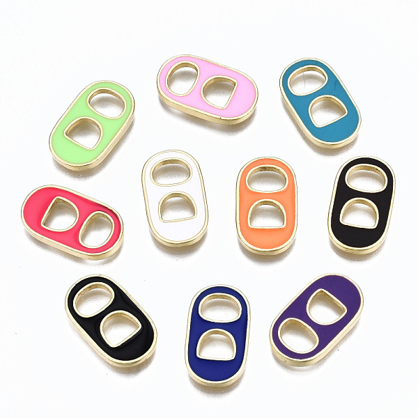

PandaHall Brass Enamel Link Connectors, Cadmium Free & Nickel Free & Lead Free, Oval, Real 16K Gold Plated, Mixed Color, 18.5x10.5x2mm, Hole..., Multicolor