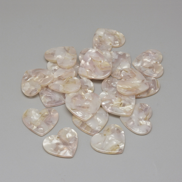 

PandaHall Cellulose Acetate(Resin) Pendants, Heart, Lilac, 15.5x18.5x2.5mm, Hole: 1mm Cellulose Acetate Heart Purple