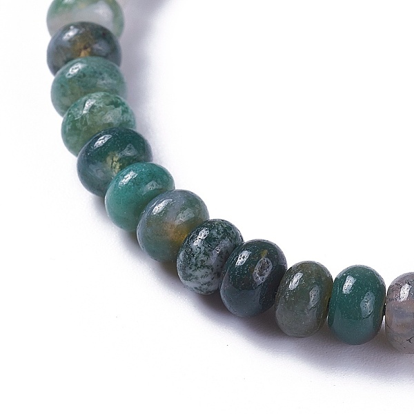 

PandaHall Adjustable Nylon Cord Braided Bead Bracelets, with Natural Moss Agate Beads, 2-1/4 inch~2-7/8 inch(5.8~7.2cm) Moss Agate