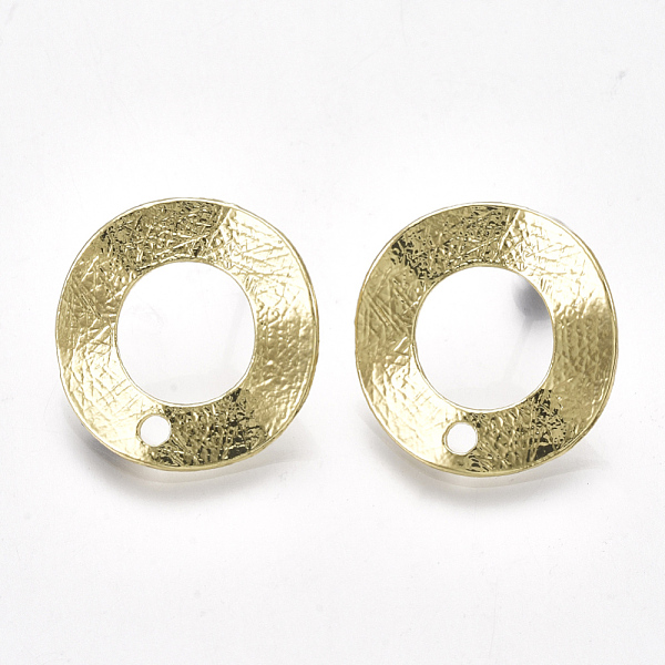 

PandaHall Alloy Stud Earring Findings, with Loop and Steel Pins, Ring, Light Gold, 21x20mm, Hole: 2mm, Pin: 0.7mm Alloy Others