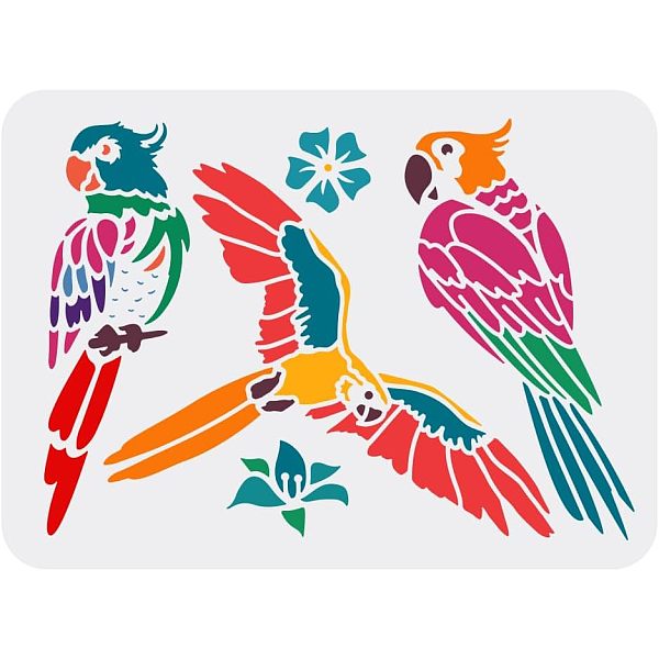 

PandaHall FINGERINSPIRE Parrot Stencil 29.7x21cm Macaw Parrot Bird Stencils for Painting Reusable Parrot Stencil DIY Art and Craft Stencils...