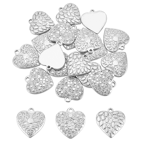 

PandaHall Unicraftale 18Pcs 3 Style 304 Stainless Steel Pendants, Heart, Stainless Steel Color, 26.5~27.5x25~25.5x3.5~4mm, hole: 2~2.5mm...