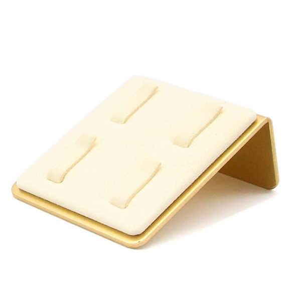 

PandaHall Alloy Ring Displays, Rectangle, Cornsilk, 7.3x6.4cm Alloy Gold