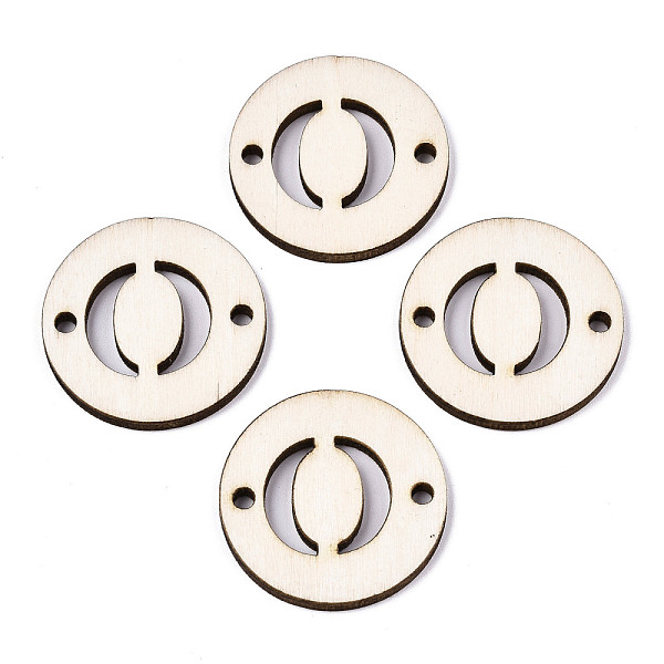 

PandaHall Unfinished Natural Poplar Wood Links Connectors, Laser Cut, Flat Round with Word, Letter.O, 29.5x2.5mm, Hole: 2.5mm Wood Letter O