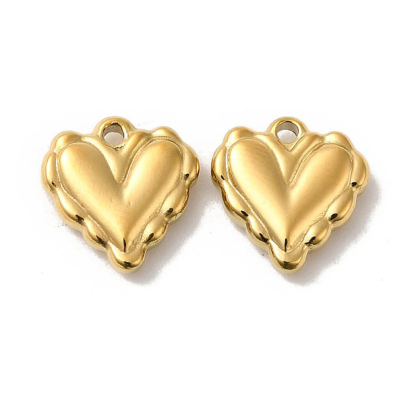 

PandaHall Manual Polishing 304 Stainless Steel Charms, Heart Charm, Real 18K Gold Plated, 11.5x11x3mm, Hole: 1.4mm 304 Stainless Steel Heart