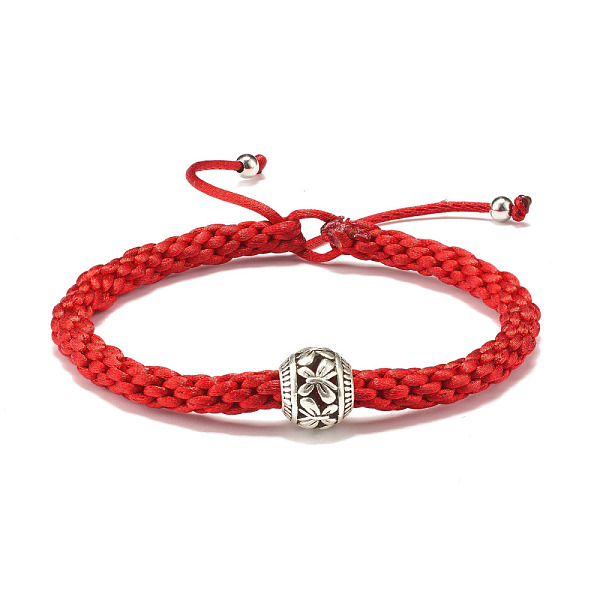 

PandaHall Nylon Cord Braided Bead Bracelet, Friendship Adjustable Lucky Bracelet for Women, Antique Silver, 1/4 inch(0.5cm), Inner Diameter..., Red