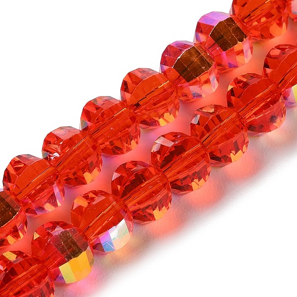 

PandaHall Transparent Electroplate Glass Beads Strands, AB Color Plated, Faceted, Rondelle, Crimson, 7.8x5.8~6.3mm, Hole: 1.5mm, about..., Pink