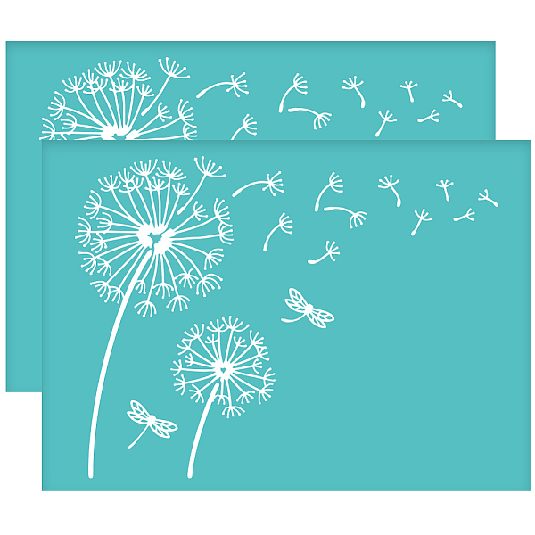

PandaHall Self-Adhesive Silk Screen Printing Stencil, for Painting on Wood, DIY Decoration T-Shirt Fabric, Turquoise, Dandelion Pattern..., Green