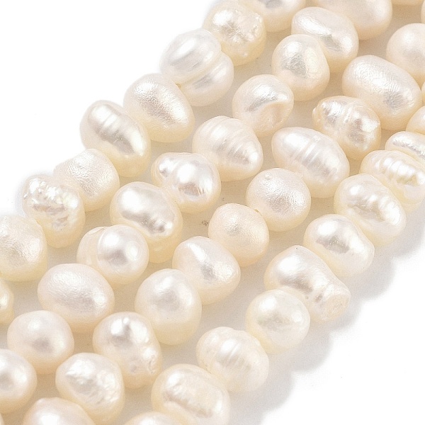 

PandaHall Natural Cultured Freshwater Pearl Beads Strands, Potato, PapayaWhip, 5~5.5mm, Hole: 0.6mm, about 37~38pcs/strand, 6.81~7.09 inch..., Orange