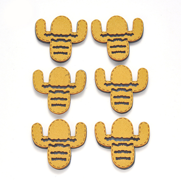 PandaHall Faux Suede Patches, Costume Ornament Accessories, for Magic Tape Hair Clip Making, Cactus, Yellow, 39x39.5x3mm Faux Suede Others...