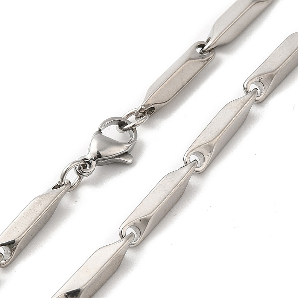 201 Stainless Steel Rectangle Bar Link Chain Necklace