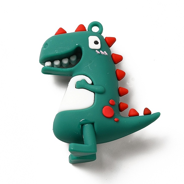 

PandaHall Dinosaur Shape PVC Pendants, Teal, 54x43.5x20mm, Hole: 3mm PVC Dinosaur Cyan