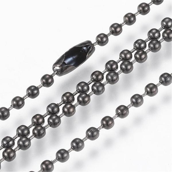 

PandaHall 304 Stainless Steel Ball Chain Necklace, Gunmetal, 29.5 inch(75cm)x2.3mm Stainless Steel