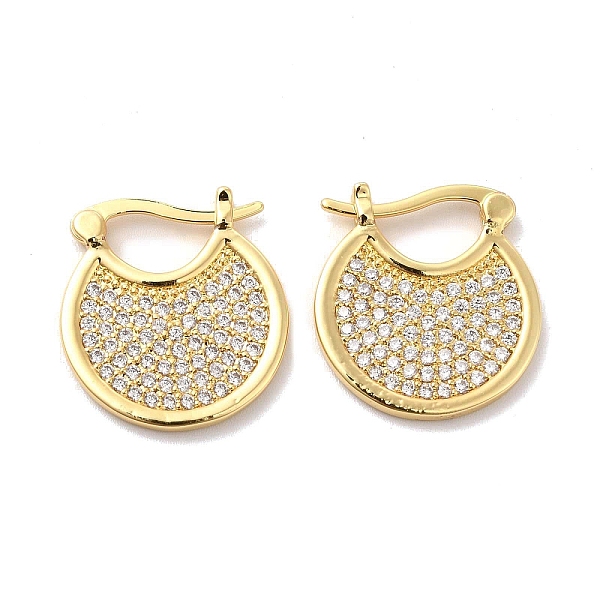 

PandaHall Clear Cubic Zirconia Flat Round Hoop Earrings, Brass Jewelry for Women, Golden, 20x18.5x2mm, Pin: 1x0.7mm Cubic Zirconia Flat...