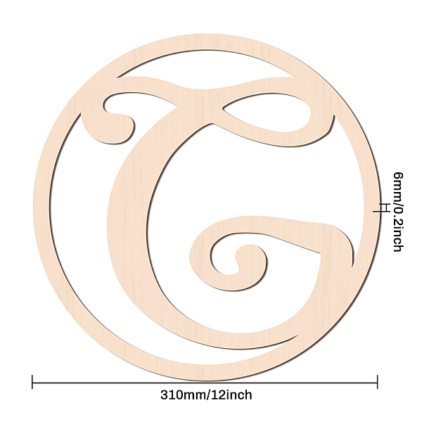 

PandaHall Laser Cut Wooden Wall Sculpture, Torus Wall Art, Home Decor Artwork, Flat Round with Letter, BurlyWood, Letter.G, 310x6mm Wood..., Orange