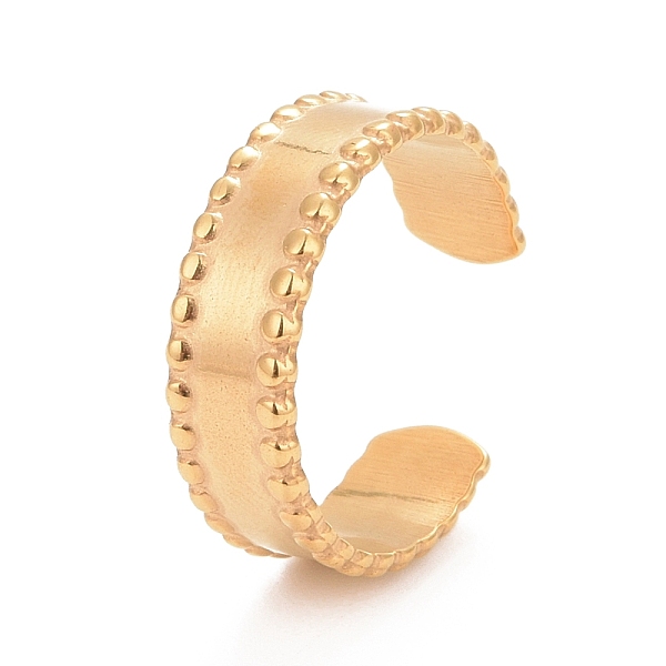 

PandaHall Ion Plating(IP) 304 Stainless Steel Flat Open Cuff Ring for Women, Golden, US Size 9(18.9mm) 304 Stainless Steel