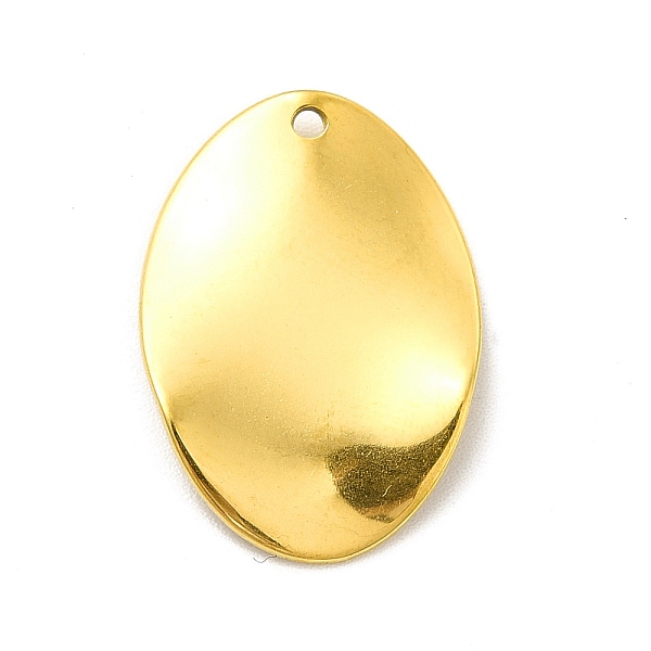 

PandaHall Ion Plating(IP) 201 Stainless Steel Pendants, Oval Charm, Golden, 22.5x16x1.5mm, Hole: 1.2mm 201 Stainless Steel Oval