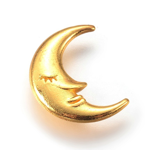 

PandaHall Zinc Alloy Cabochons, for DIY Crystal Epoxy Resin Material Filling, Moon, Golden, 12x9.5x1.5mm, about 100pcs/bag Alloy Moon