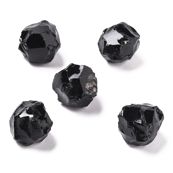 

PandaHall Rough Natural Obsidian Beads, No Hole/Undrilled, Round, 21~23mm Obsidian Round