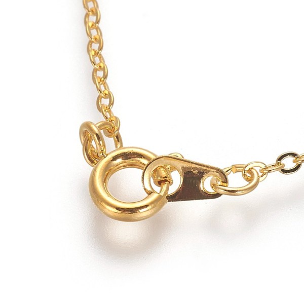 

PandaHall Brass Cable Chain Necklaces, Golden, 18 inch, 2x1.5mm Brass