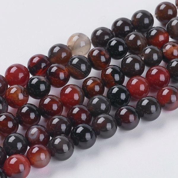 

PandaHall Natural Agate Beads Strands, Dyed, Round, Dark Red, 6mm, Hole: 1mm Natural Agate Round Red