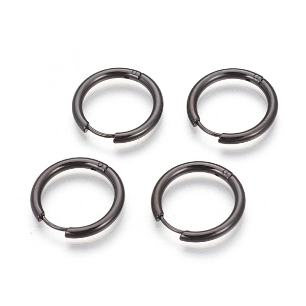 

PandaHall 304 Stainless Steel Hoop Earrings, Manual Polishing Huggie Earrings, Gunmetal, 10 Gauge, 21x2.5mm, Pin: 0.9mm(±0.1mm), Inner...