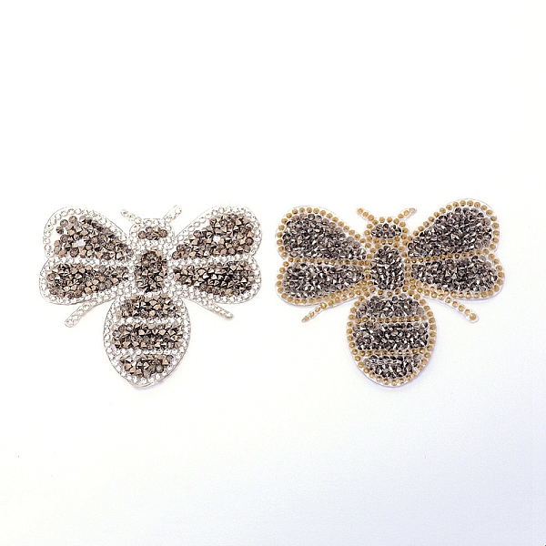 

PandaHall Glitter Hotfix Rhinestone, Hot Melt Adhesive on the Back, Costume Accessories, Bee, Black Diamond, 68x80x2mm Resin Rhinestone Bees..., Gray