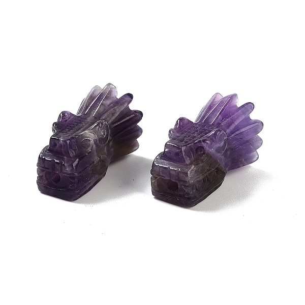 

PandaHall Natural Amethyst Beads, Dragon Head, 26x16.5x14.5mm, Hole: 2mm Amethyst Dragon