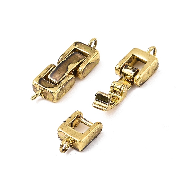 

PandaHall Brass Fold Over Clasps, Rectangle, Cadmium Free & Lead Free, Golden, 22~24x7x4mm, Hole: 1mm Brass
